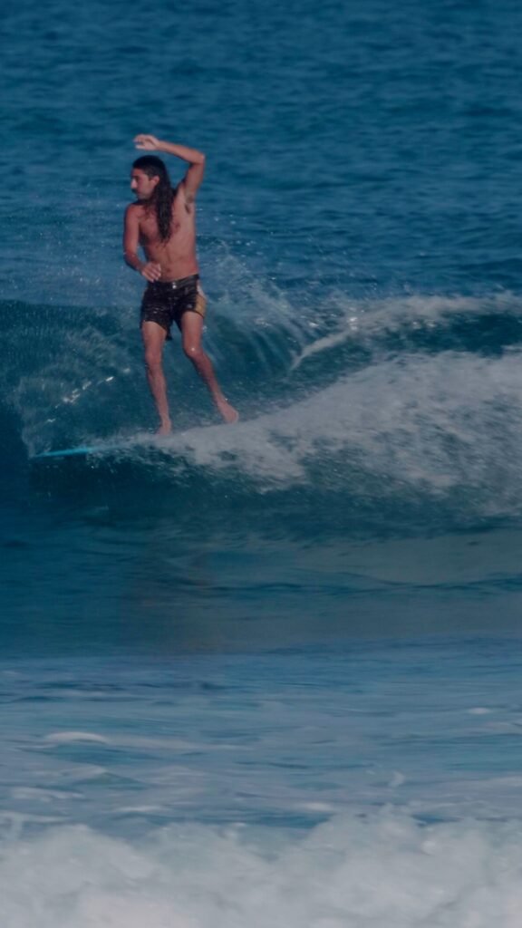 Perfect surf session at La Fortuna surf, steps from ALAIA Surf Lodge East Cape accommodation