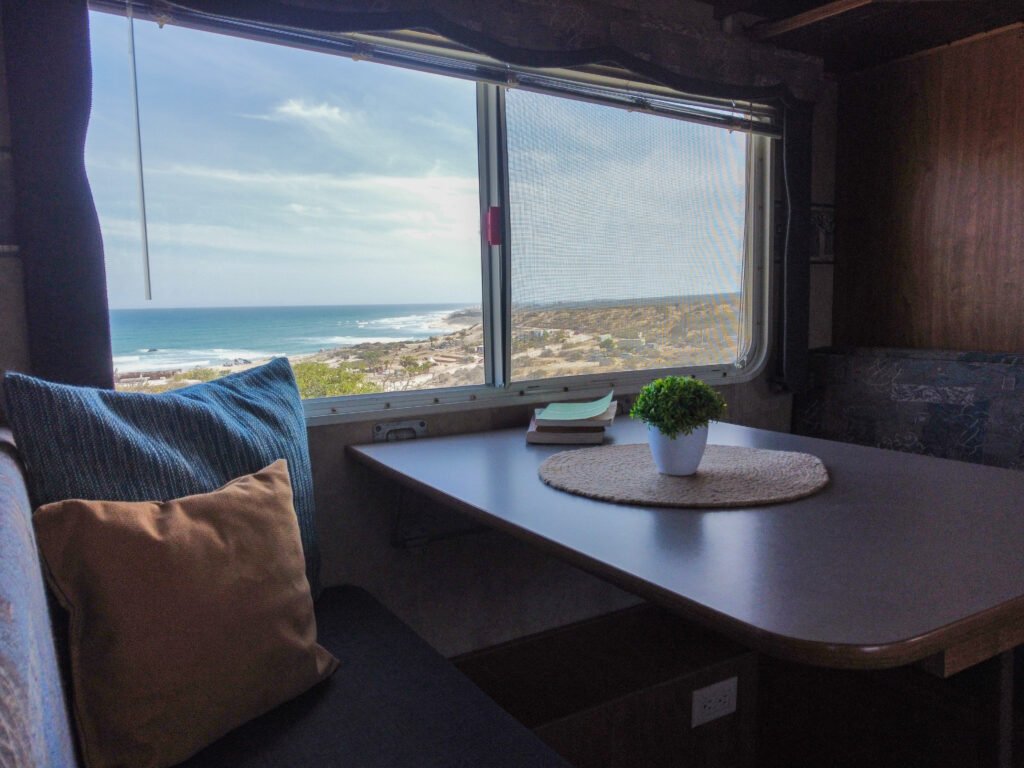 Ocean view from The Lookout trailer