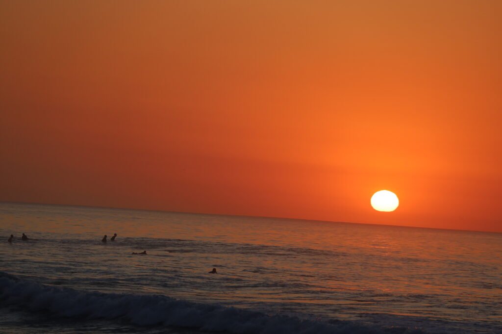 Spectacular sunset view from ALAIA Surf Lodge overlooking Sea of Cortez, East Cape Baja California